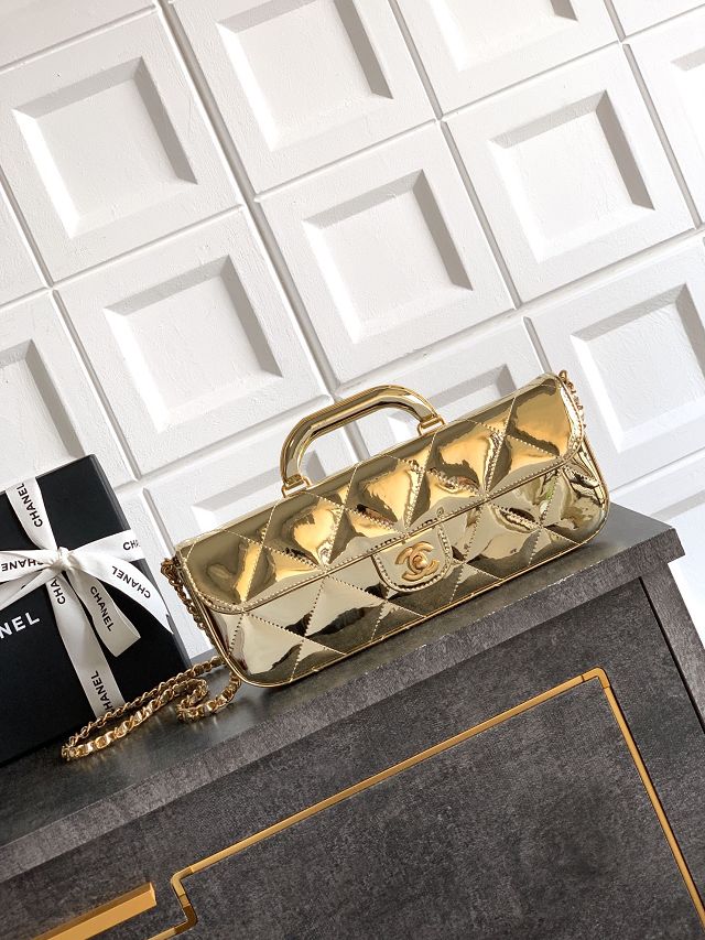 CC original patent calfskin clutch AS5807 gold