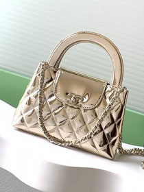 CC original patent calfskin mini shopping bag AS4416 gold