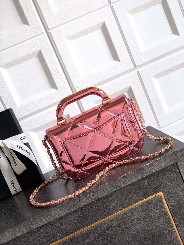 CC original patent calfskin small clutch AS5805 pink