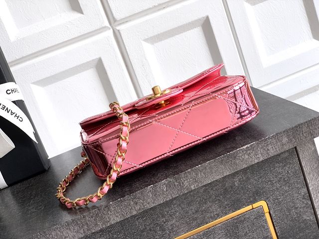 CC original patent calfskin small clutch AS5805 pink