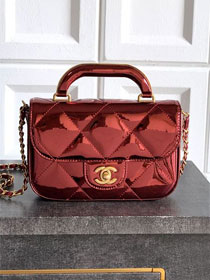 CC original patent calfskin small clutch AS5805 red