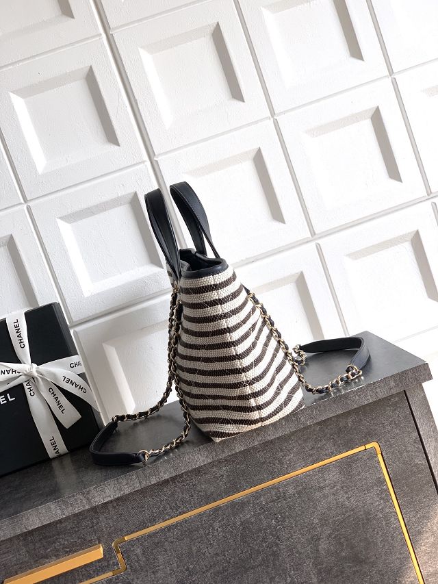 CC original raffia medium shopping bag AS6006 black