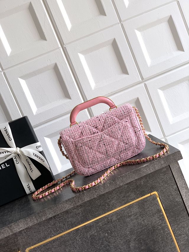 CC original tweed small clutch AS5805 pink