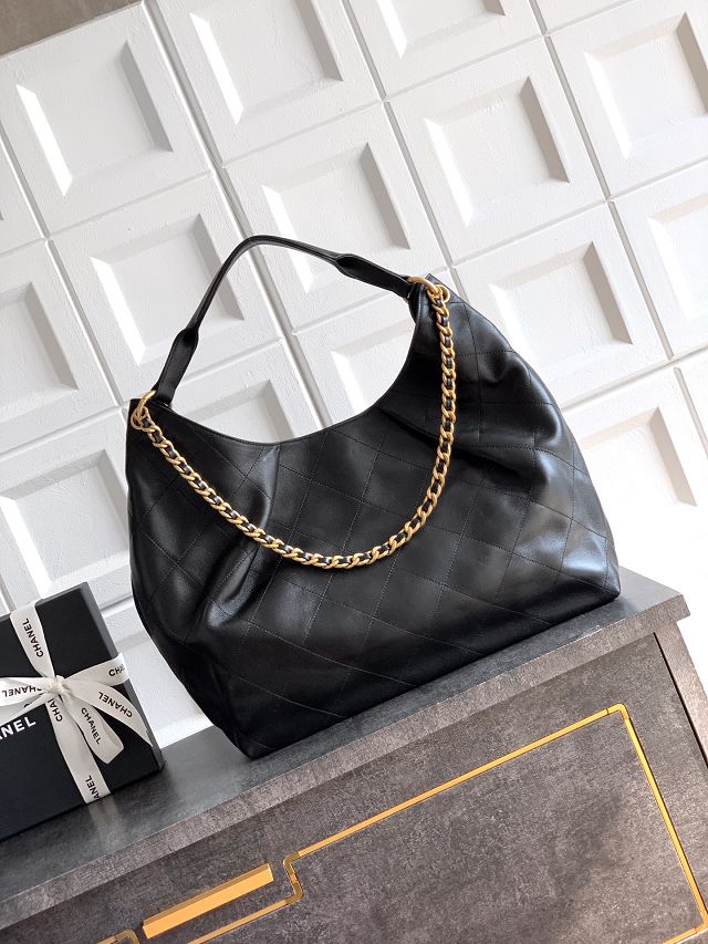 CC original calfskin maxi hobo bag AS6016 black