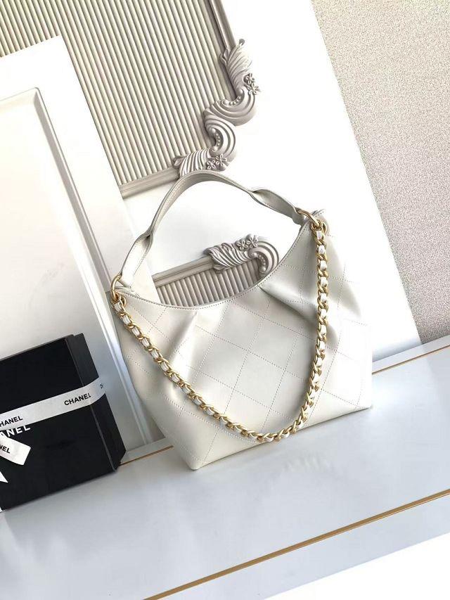 CC original calfskin medium hobo bag AS5970 white
