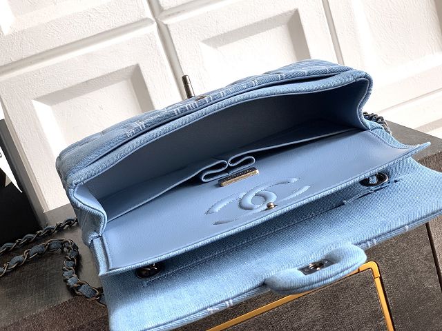 CC original denim medium flap bag A01112 blue