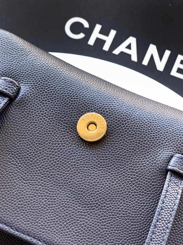 CC original grained calfskin clutch AP5068 dark blue