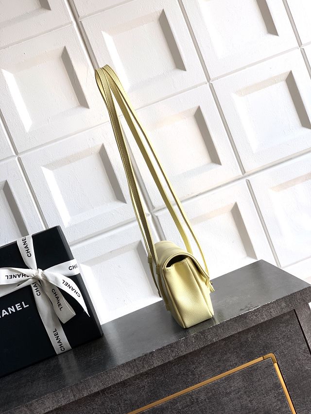 CC original grained calfskin clutch AP5068 yellow