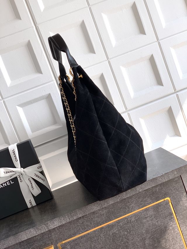 CC original suede calfskin maxi hobo bag AS6016 black