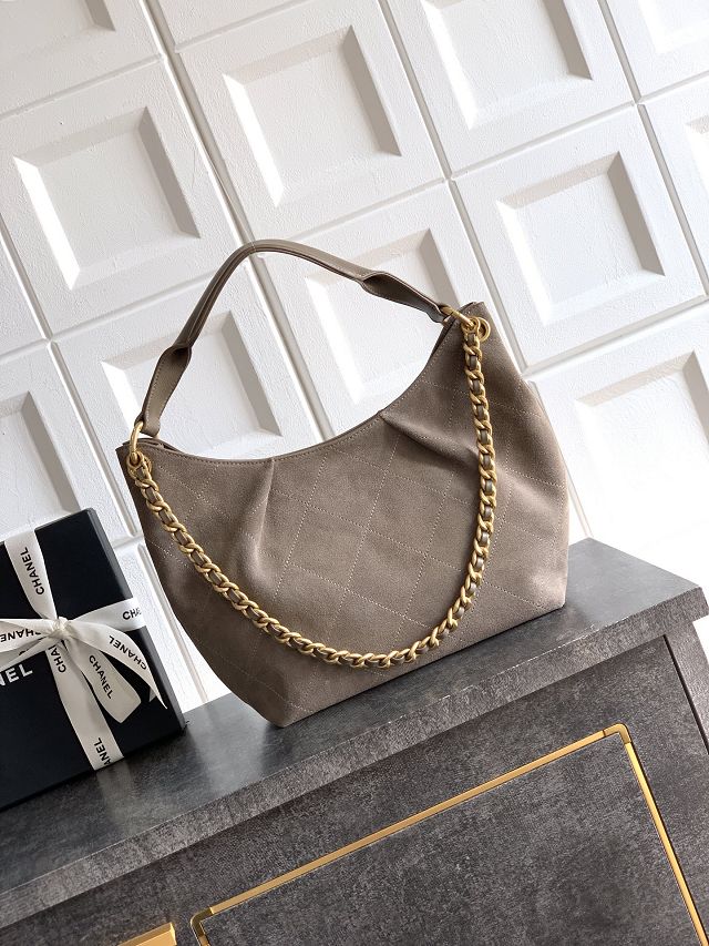 CC original suede calfskin medium hobo bag AS5970 grey