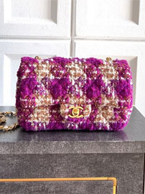CC original tweed mini flap bag A69900 purple