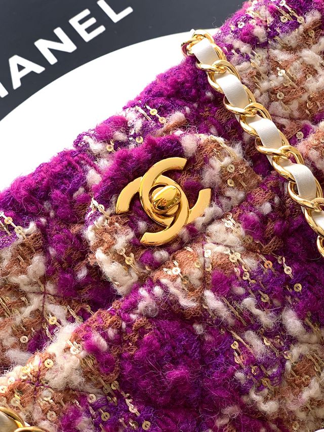 CC original tweed mini flap bag A69900 purple