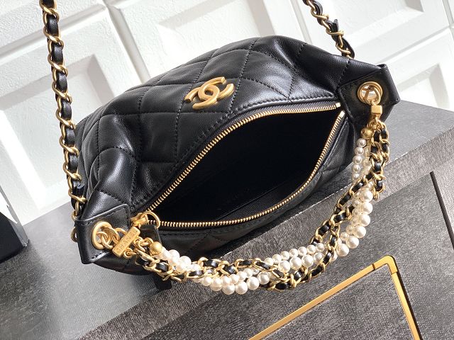 CC original lambskin hobo bag AS5898 black