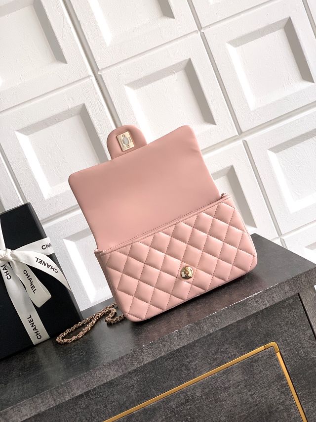CC original lambskin top handle flap bag AS1790 pink