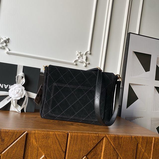 CC original suede calfskin hobo bag AS5883 black