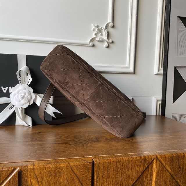 CC original suede calfskin hobo bag AS5883 dark brown