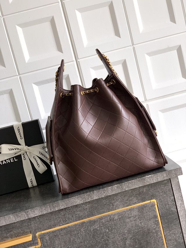 CC original grained calfskin 25 medium handbag AS5311 dark brown