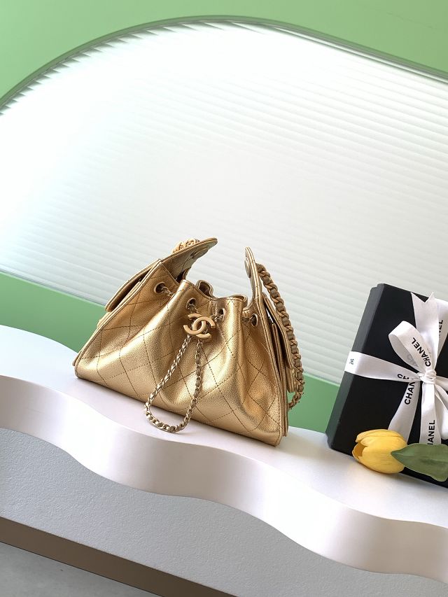 CC original grained calfskin 25 mini handbag AS5631 gold