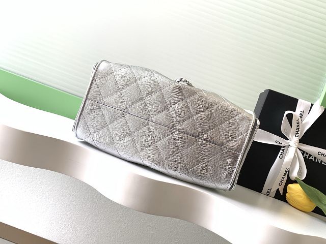 CC original grained calfskin 25 small handbag AS5293 silver