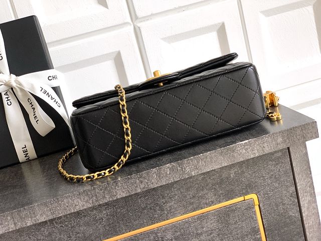 CC original lambskin medium flap bag AS5756 black