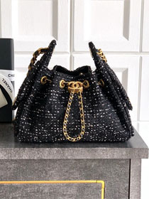 CC original tweed 25 mini handbag AS5631 black