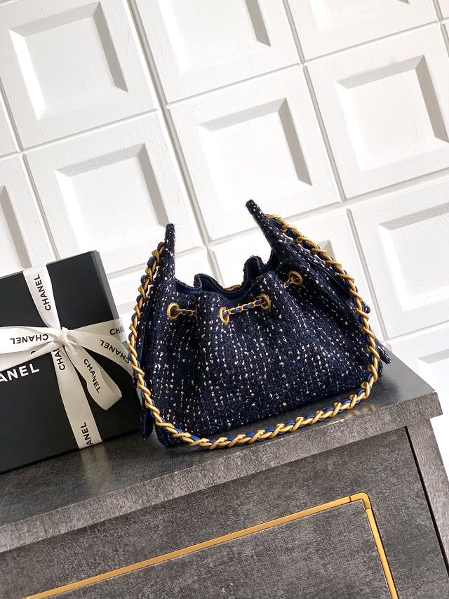 CC original tweed 25 mini handbag AS5631 dark blue