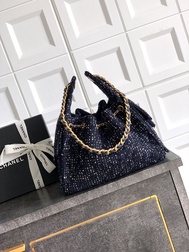 CC original tweed 25 small handbag AS5293 dark blue