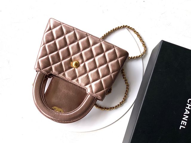 CC original calfskin mini shopping bag AS4416 brozen