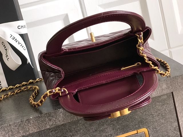 CC original calfskin mini shopping bag AS4416 burgundy