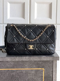 CC original lambskin medium flap bag AS1202 black