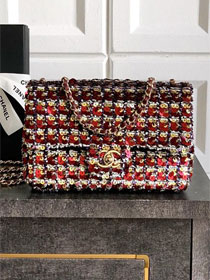 CC original sequins mini flap bag AS6171 black&bordeaux