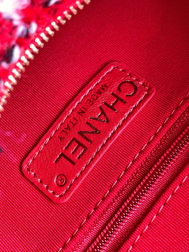 CC original tweed small bowling bag AS5792 red