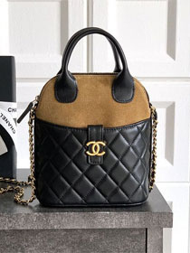 CC original suede&lambskin mini handbag AS4742 black&beige