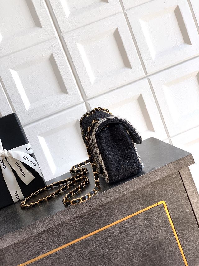 CC original tweed mini flap bag A69900 black
