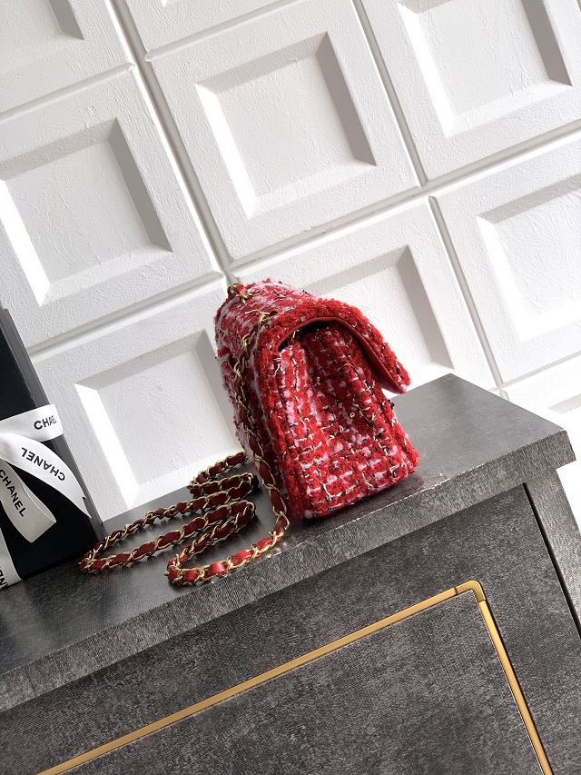 CC original tweed mini flap bag A69900 red