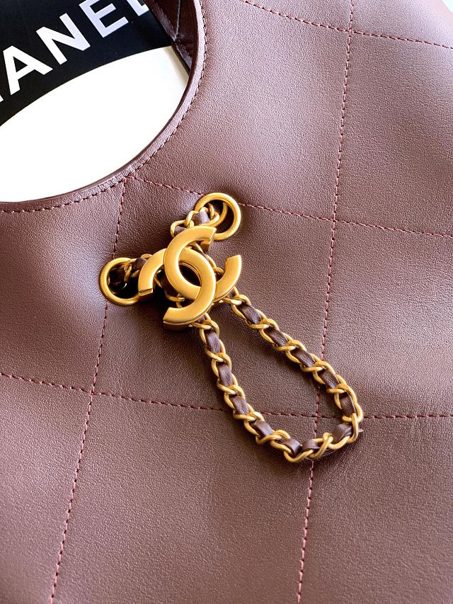 CC original calfskin small tote bag AS6132 dark brown