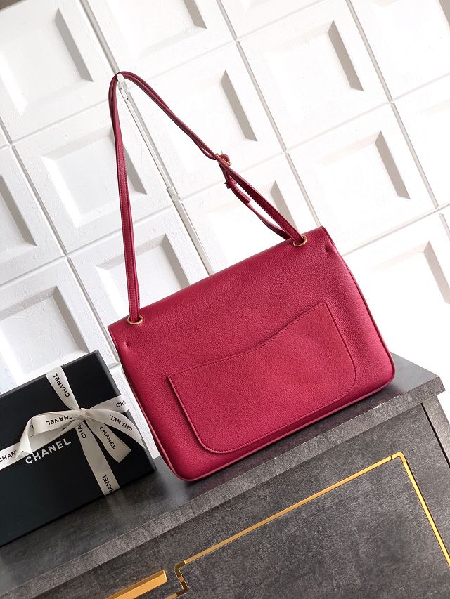 CC original grained calfskin maxi flap bag AS6233 bordeaux