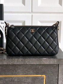 CC original lambskin clutch with chain AP4704 black