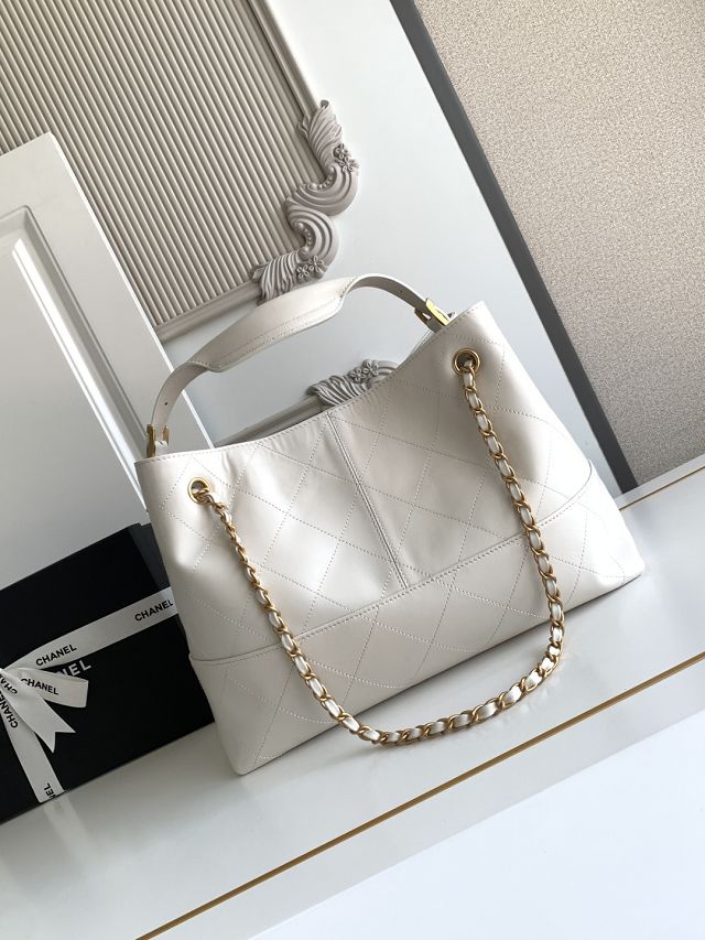 CC original calfskin shopping tote bag AS5634 white