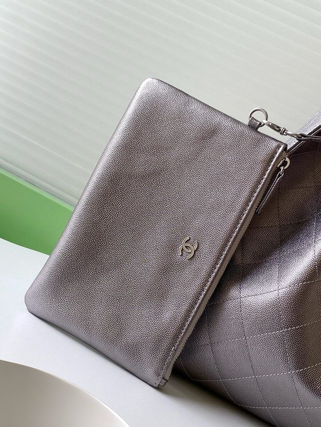 CC original grained calfskin 25 medium handbag AS5311 dark silver