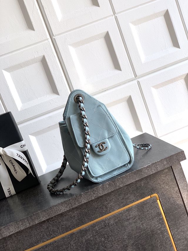 CC original grained calfskin 25 mini handbag AS5631 light blue