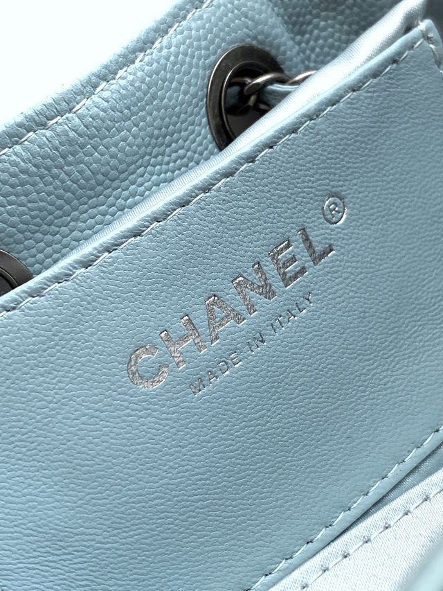 CC original grained calfskin 25 mini handbag AS5631 light blue