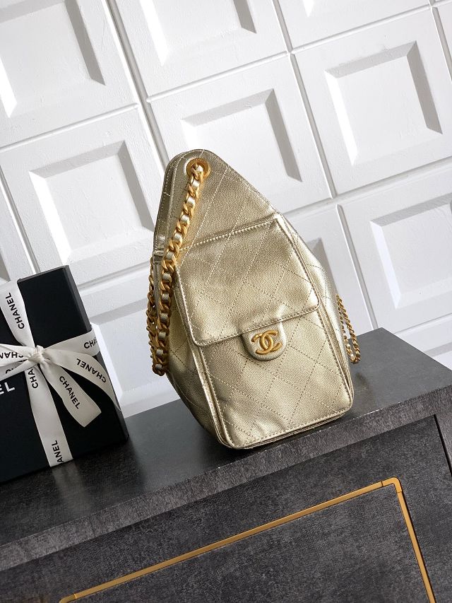 CC original grained calfskin 25 small handbag AS5293 light gold