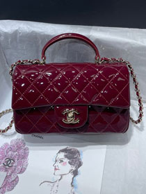 CC original patent calfskin top handle flap bag AS2431 