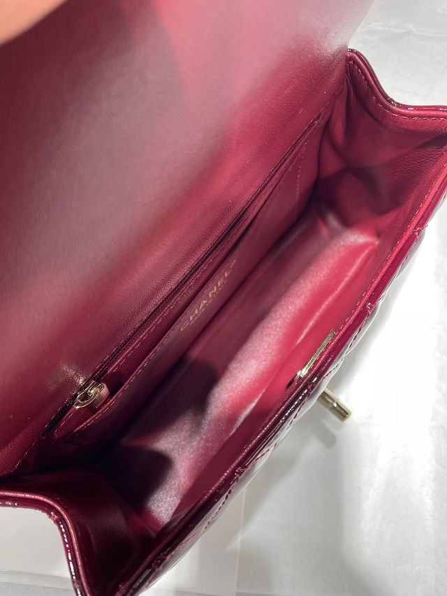 CC original patent calfskin top handle flap bag AS2431 