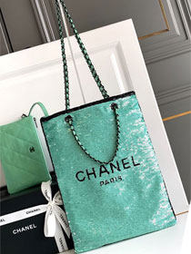 2024 CC original sequins tote bag AS4856 green