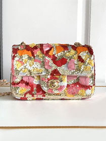 CC original sequins mini flap bag A69900 multicolor