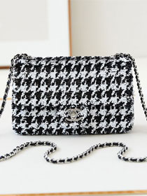 CC original sequins small flap bag AS4297 black&white