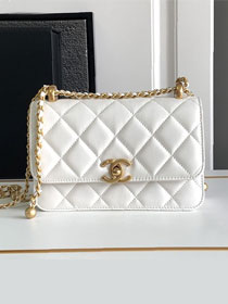 2024 CC original calfskin mini flap bag AS4875 white