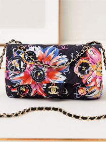 CC original fabric medium flap bag A01112 black